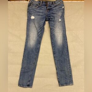 Abercrombie & Fitch Blue Denim Jeans Button fly super skinny 26x30 women’s